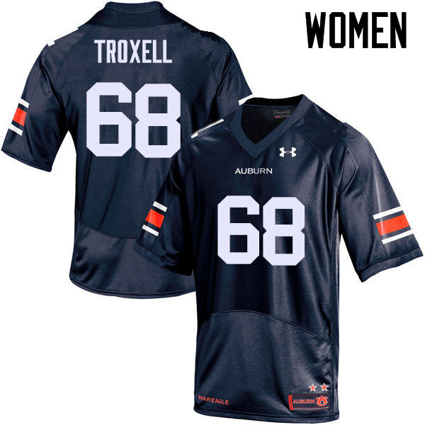 Women's Auburn Tigers #68 Austin Troxell Navy College Stitched Football Jersey